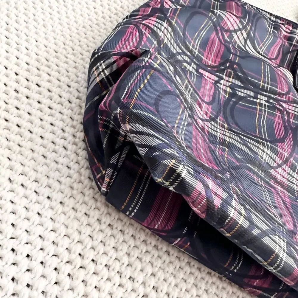 Coach Vintage Limited Edition Purple Tartan Weekender Bag Removable Pouch READ